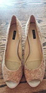 Peep toe cork heels